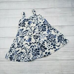 2T Gap Navy Watercolor Rose Dress